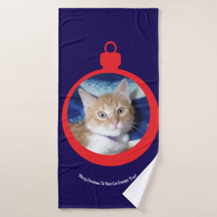 Christmas, Best Cat Grandpa' , Bath Towel Set