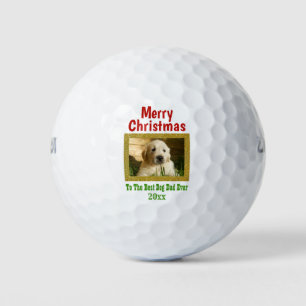 Christmas Best Dog Dad Ever Pet Custom Photo Golf Balls