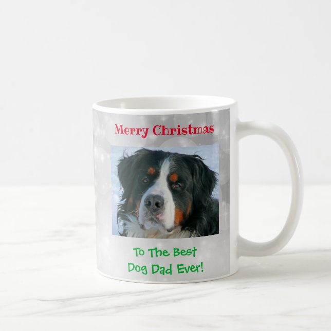 Christmas Best Dog Dad Ever Pet Photo Coffee Mug (Right)