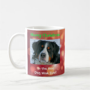 Christmas Best Dog Mom Ever Custom Pet Photo Gift Coffee Mug