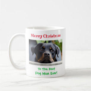 Christmas Best Dog Mom Ever Pet Photo Coffee Mug