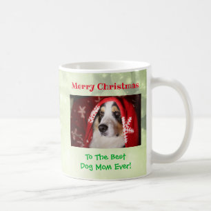 Christmas Best Dog Mom Ever Pet Photo Coffee Mug