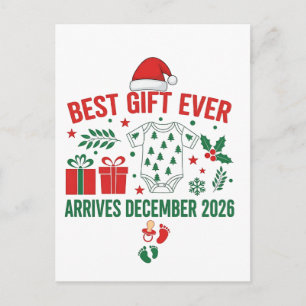 Christmas Best Gift Ever Arrives Decenmber 2026 Invitation Postcard