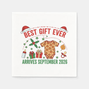 Christmas Best Gift Ever Arrives September 2026   Napkin