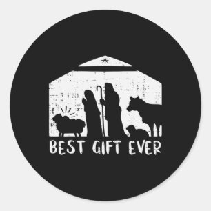 Christmas Best Gift Nativity Xmas Christian Men Wo Classic Round Sticker