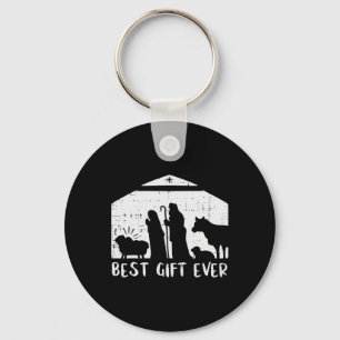 Christmas Best Gift Nativity Xmas Christian Men Wo Keychain