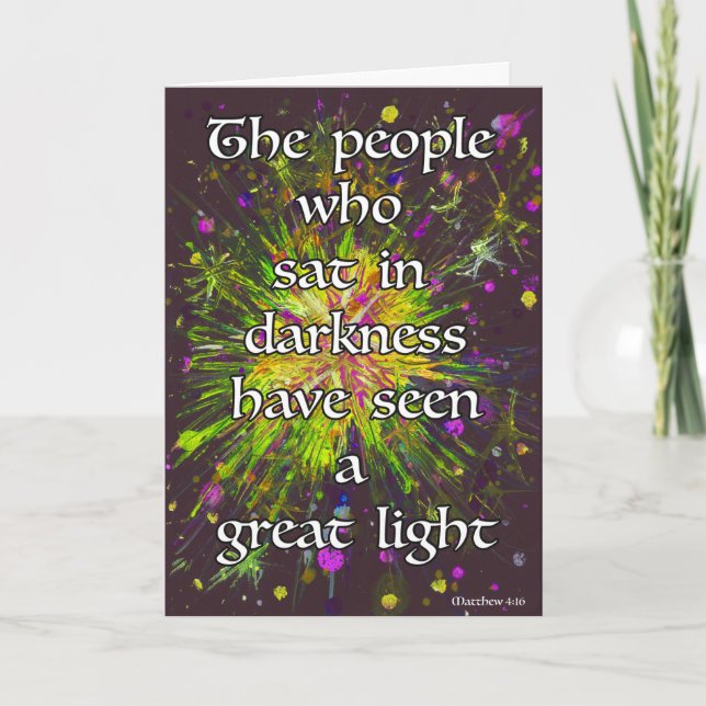 Christmas Bible Quote Christian Star Abstract Art Card (Front)