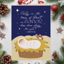 Christmas Bible Verse Luke Modern Custom Folded 