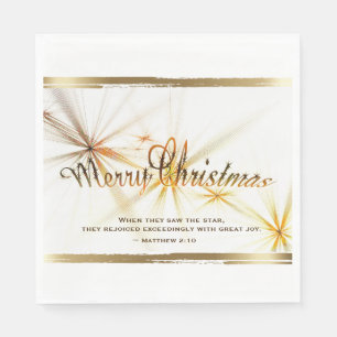 Christmas Bible Verse Modern Star Design Napkin