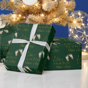 Christmas Bible Verse On Green Wrapping Paper
