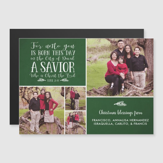 Christmas Bible Verse Typography Holiday Photo (Front/Back)