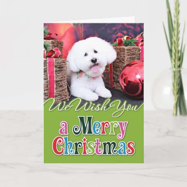 Christmas - Bichon Frise - Jack Holiday Card (Front)