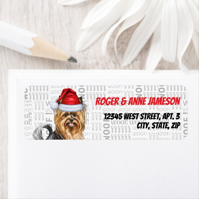 Christmas Biewer Terrier Dog Adresse de vacances (En situation)