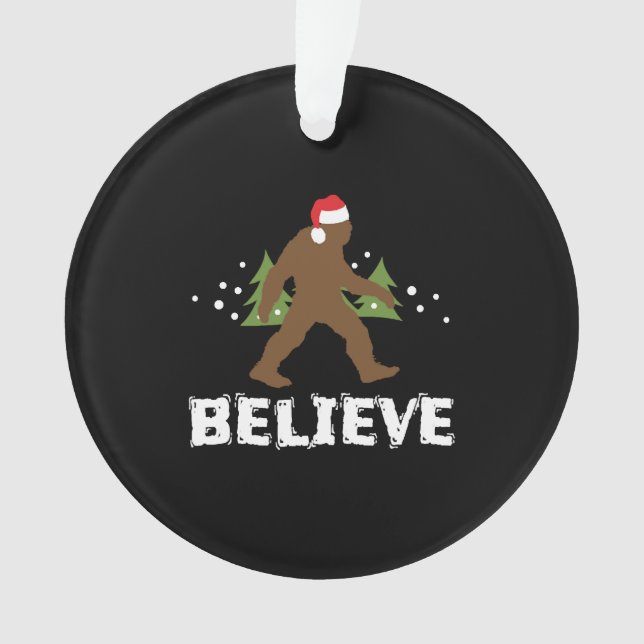 Christmas Bigfoot Sasquatch Xmas Apparel Funny Ornament (Front)