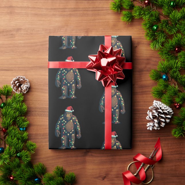 Christmas bigfoot yeti design wrapping paper (Holiday Gift)