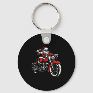 Christmas Biker Santa Claus Funny Motorcycle Motor Keychain