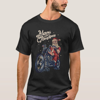 Christmas Biker'S Gift Idea Santa Claus Riding Mot T-Shirt