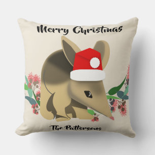 Christmas Bilby Throw Pillow