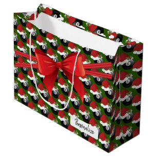 Christmas Billiard Eight Ball Pattern - Large Gift Bag