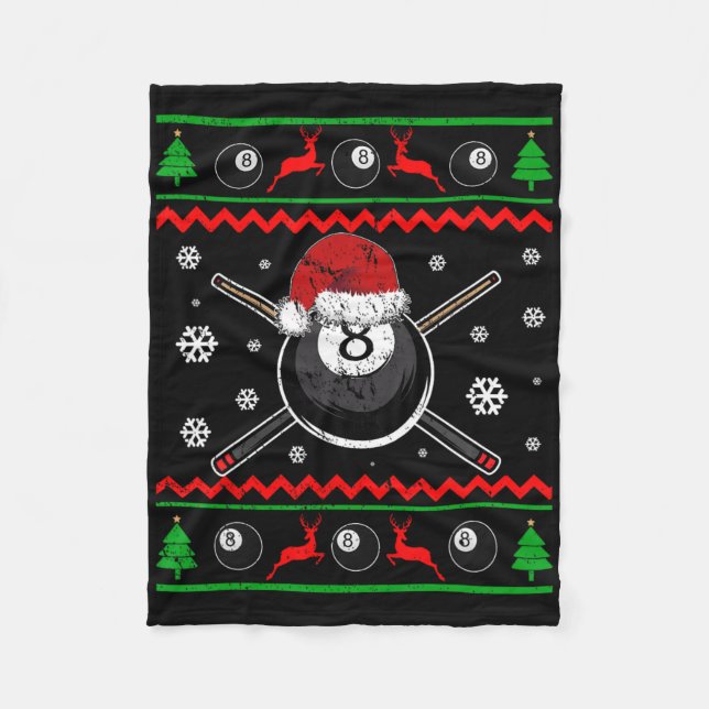 Christmas Billiard Snooker Pool Sport Funny Gift  Fleece Blanket (Front)