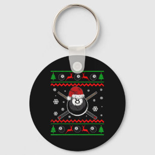 Christmas Billiard Snooker Pool Sport Funny Gift  Keychain