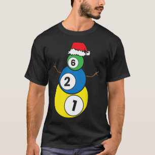 Christmas Billiards Snowman Kids Christmas Present T-Shirt
