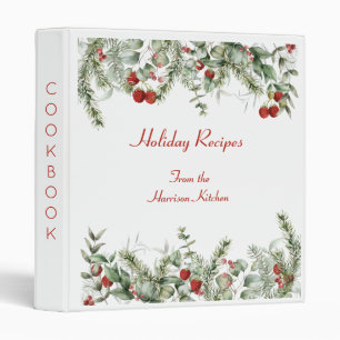 Christmas Binder with Pines and Berries