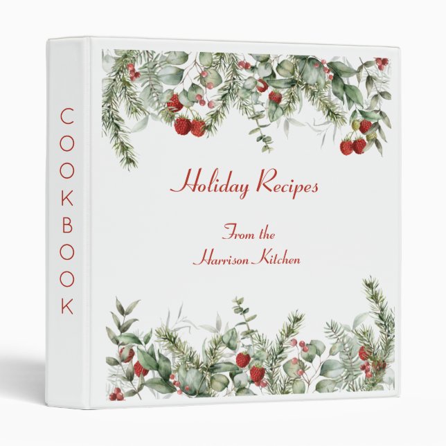 Christmas Binder with Pines and Berries (Front/Spine)