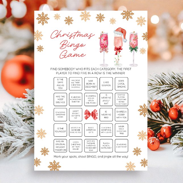 Christmas Bingo Game Holiday Card (Bingo Game Christmas Game Card)