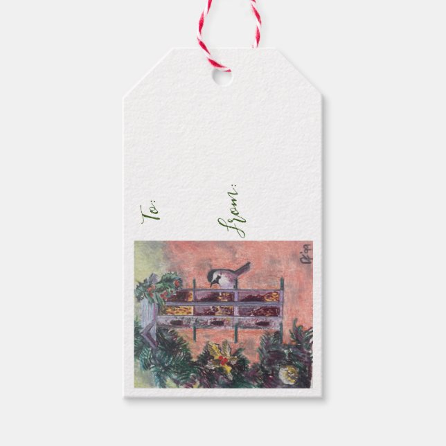 Christmas Bird Feeder Gift Tag (Front)