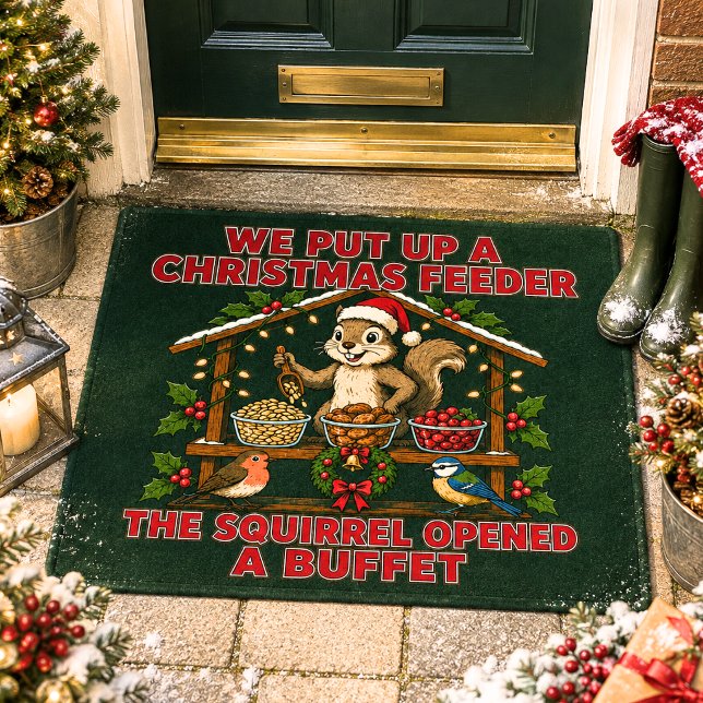 Christmas Bird Feeder Squirrel Buffet Doormat (Creator Uploaded)