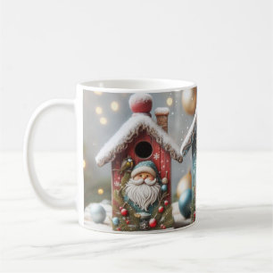 Christmas Bird Houses Santa Coffee Mug