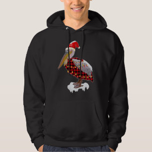 Christmas Bird Pelican Santa Hat Costume Bird Love Hoodie