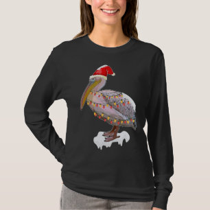 Christmas Bird Pelican Santa Hat Costume Bird Love T-Shirt