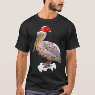Christmas Bird Pelican Santa Hat Costume Bird Love T-Shirt