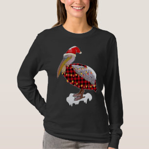 Christmas Bird Pelican Santa Hat Costume Bird Love T-Shirt