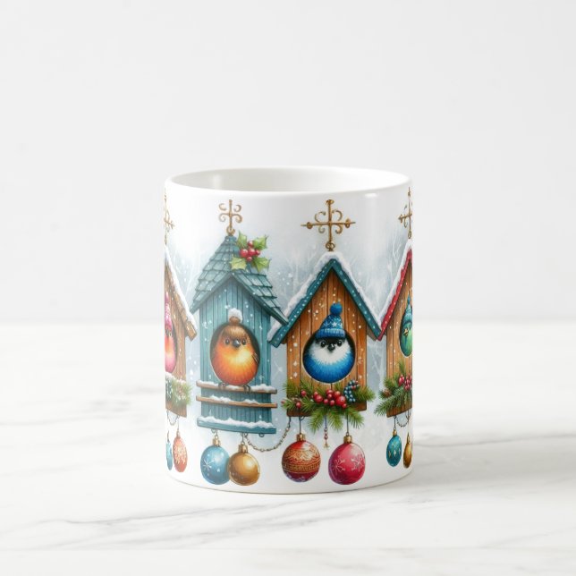Christmas Birdhouse Coffee Mug (Center)