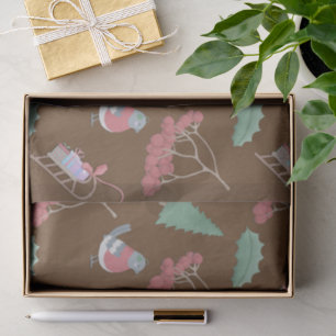 Christmas Birds and Sleds Tissue Paper