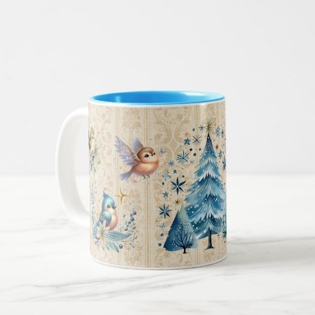 Christmas Birds Holiday Mug (Front Left)