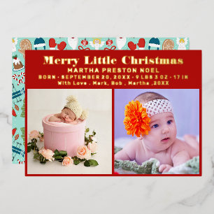 Christmas Birth Announcement Holiday Photo Card