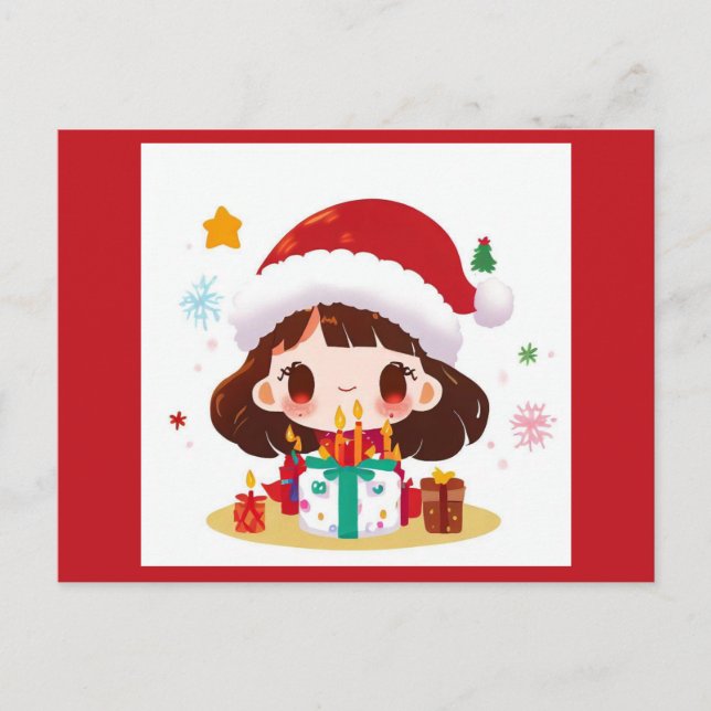 Christmas Birthday 2 Postcard (Front)