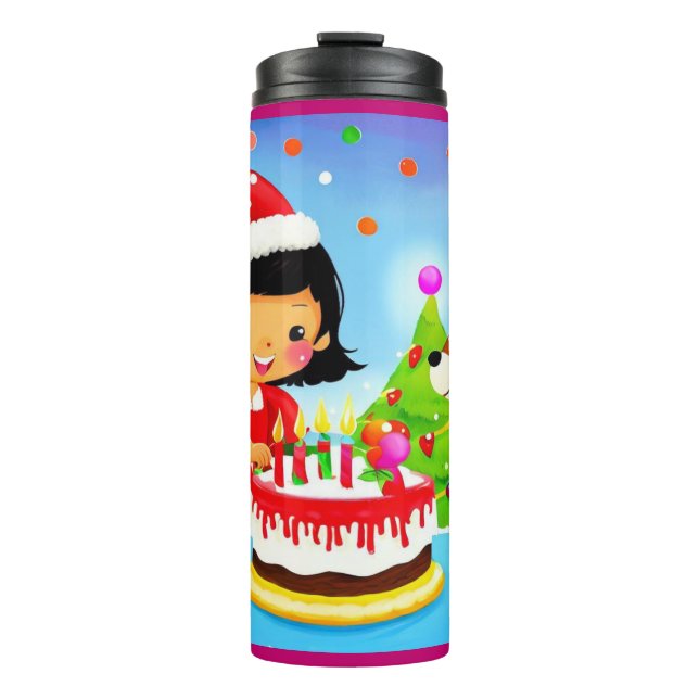 Christmas Birthday 7 Thermal Tumbler (Front)