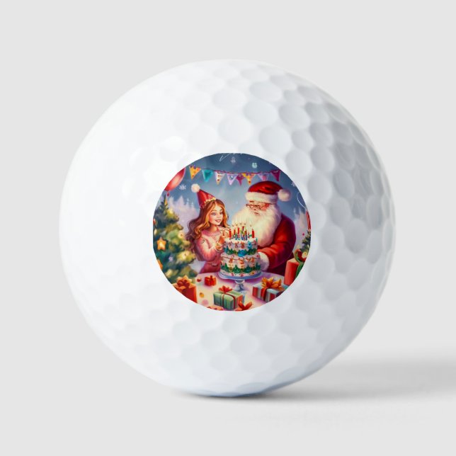 Christmas Birthday (8) Golf Balls (Front)