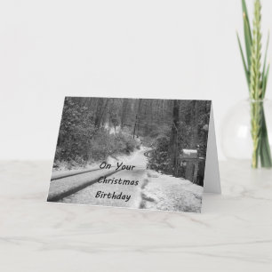 CHRISTMAS BIRTHDAY IN WONDERLAND WISHES HOLIDAY CARD