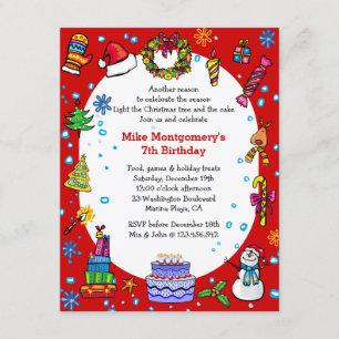 Christmas Birthday Party Invitation