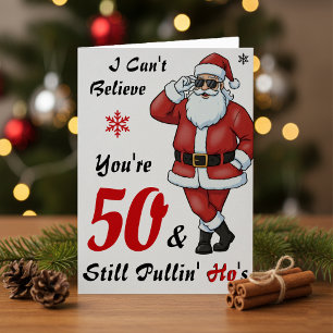 Christmas Birthday Santa Claus Sunglasses Funny Card