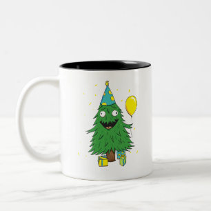 Christmas Birthday Tree Two-Tone Coffee Mug