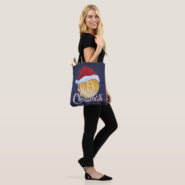 Christmas Bitcoin - Day Traders Gift Tote Bag (On Model)