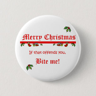 Christmas Bite Me 2 Inch Round Button
