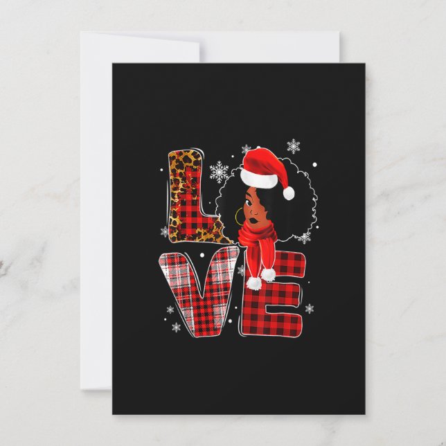 Christmas Black African American Costume Santa Mel Invitation (Front)